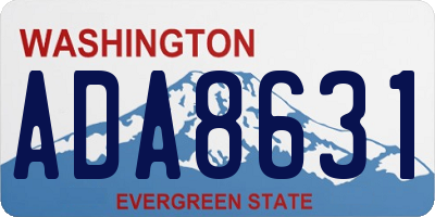 WA license plate ADA8631