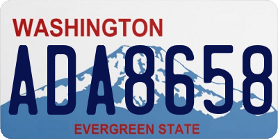 WA license plate ADA8658