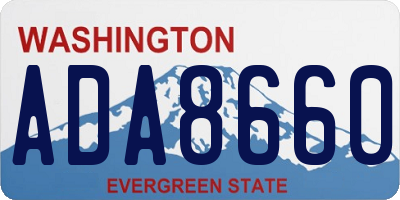 WA license plate ADA8660