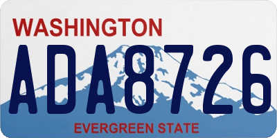 WA license plate ADA8726