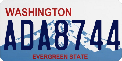 WA license plate ADA8744