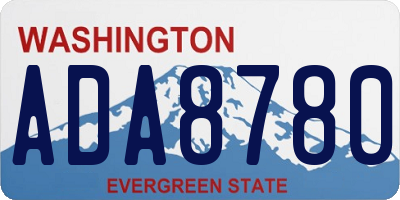 WA license plate ADA8780