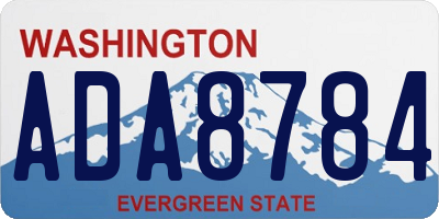 WA license plate ADA8784