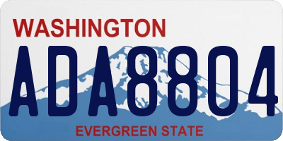 WA license plate ADA8804