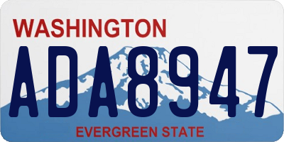 WA license plate ADA8947