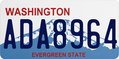 WA license plate ADA8964