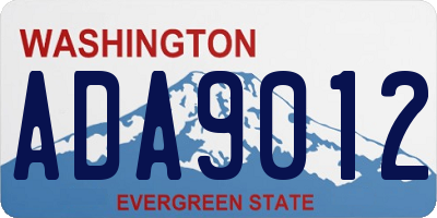 WA license plate ADA9012
