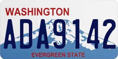 WA license plate ADA9142