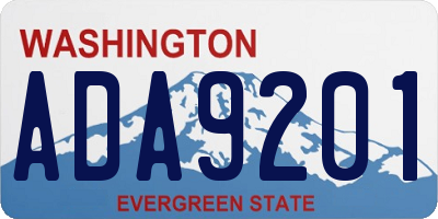 WA license plate ADA9201
