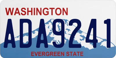 WA license plate ADA9241