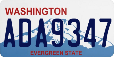 WA license plate ADA9347