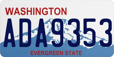 WA license plate ADA9353