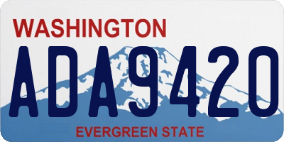 WA license plate ADA9420