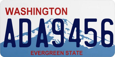WA license plate ADA9456