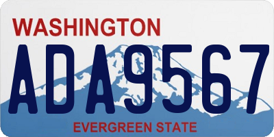 WA license plate ADA9567