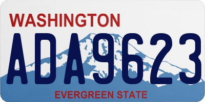 WA license plate ADA9623