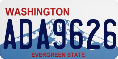 WA license plate ADA9626