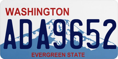 WA license plate ADA9652