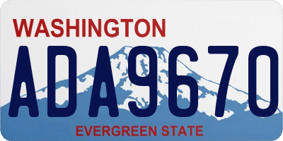 WA license plate ADA9670