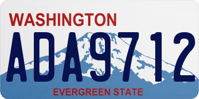 WA license plate ADA9712