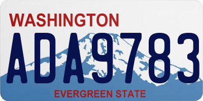 WA license plate ADA9783
