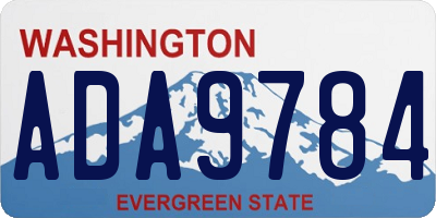 WA license plate ADA9784