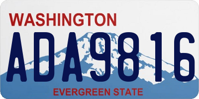 WA license plate ADA9816
