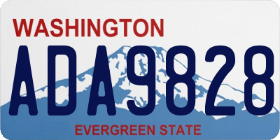 WA license plate ADA9828