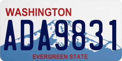 WA license plate ADA9831