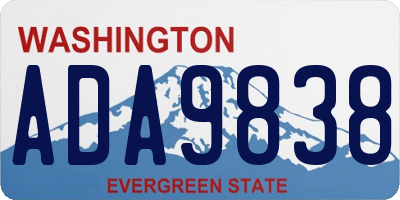 WA license plate ADA9838