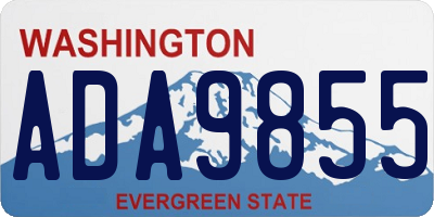 WA license plate ADA9855