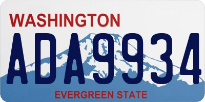 WA license plate ADA9934