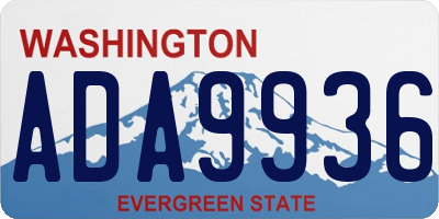 WA license plate ADA9936