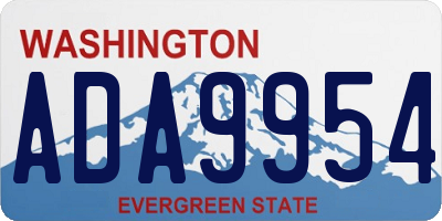 WA license plate ADA9954