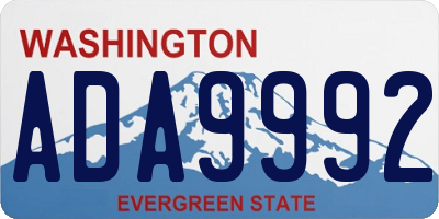 WA license plate ADA9992