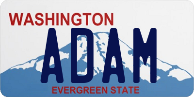 WA license plate ADAM