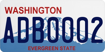WA license plate ADB0002