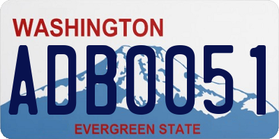 WA license plate ADB0051