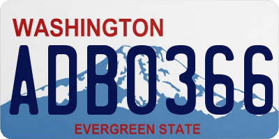 WA license plate ADB0366