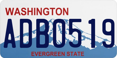 WA license plate ADB0519