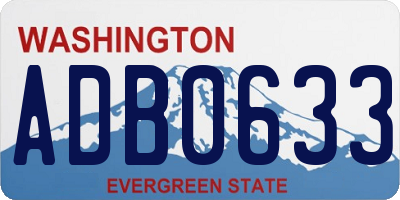 WA license plate ADB0633