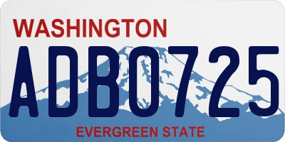 WA license plate ADB0725