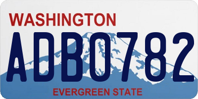 WA license plate ADB0782