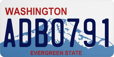 WA license plate ADB0791