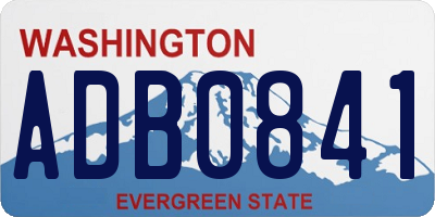 WA license plate ADB0841