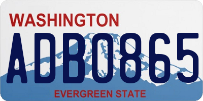 WA license plate ADB0865