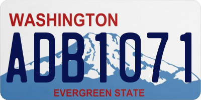 WA license plate ADB1071