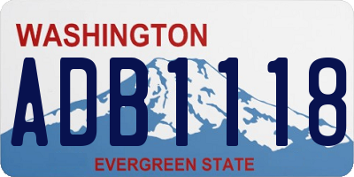 WA license plate ADB1118