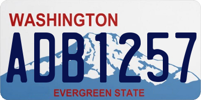 WA license plate ADB1257