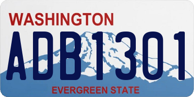 WA license plate ADB1301